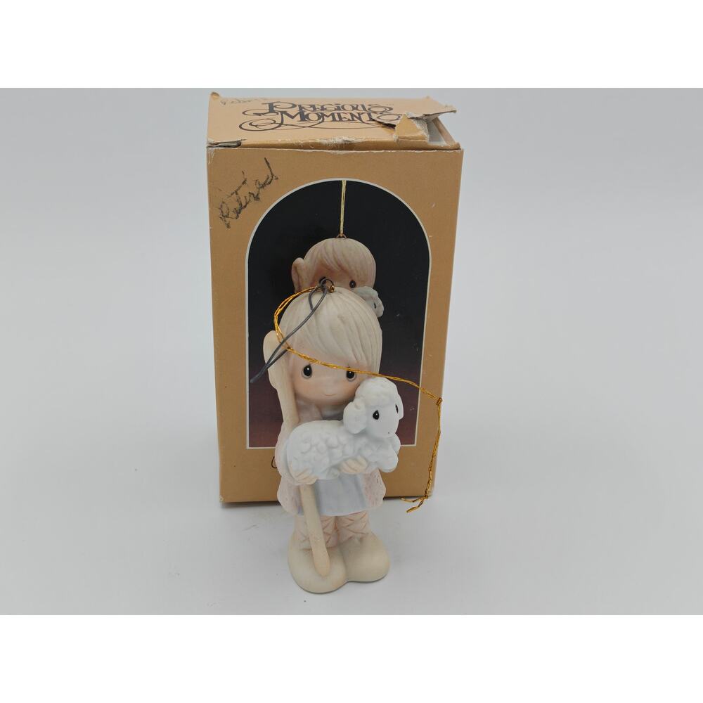 Precious Moments E6120 We Have Seen His Star Boy‎ with Lamb Ornament 1980